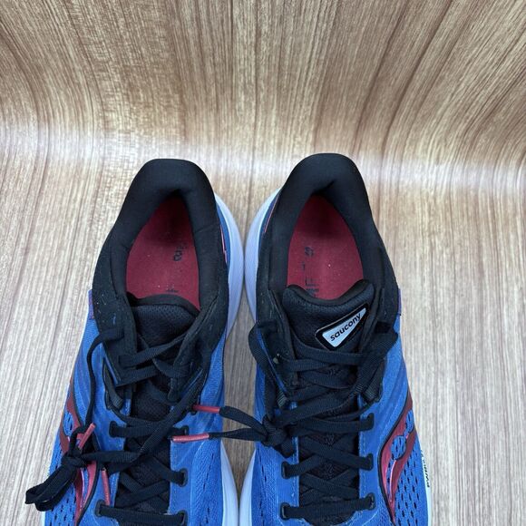 Saucony Ride 16 Running Shoes in Hydro Blue Black Red White Size 11 Men's - Picture 8 of 9